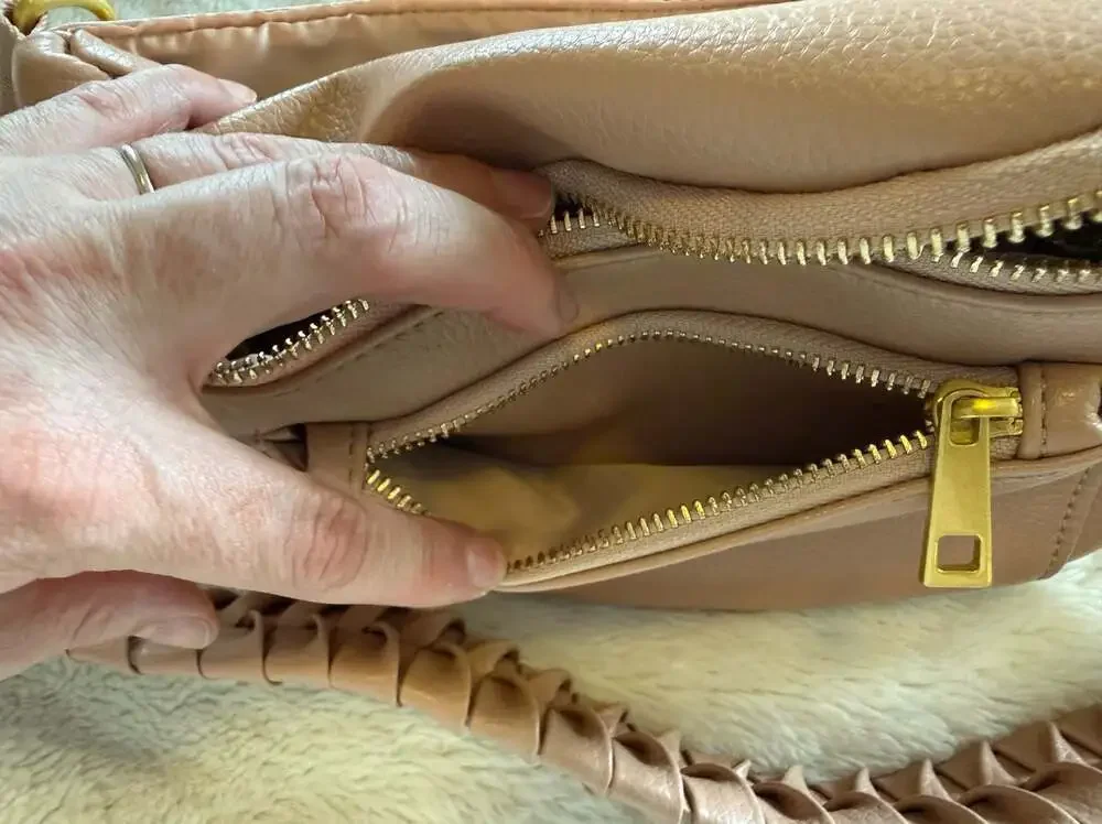 Fawn Design Warm Blush Crossbody Bag with braided strap | Vegan Leather